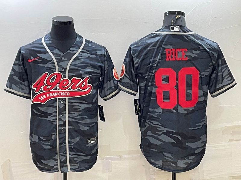 Men San Francisco 49ers #80 Rice Camo 2022 Nike Co branded NFL Jersey